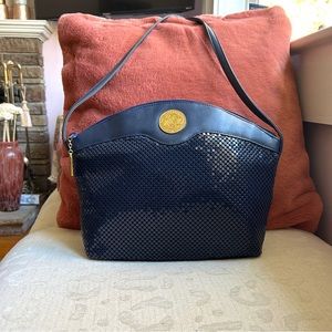 Whiting & Davis Navy Sparkly Mesh Shoulder/Crossbody Bag